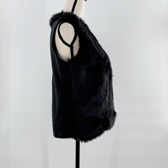 NC International Concepts Black Faux Fur Sweater Vest S/M - Picture 3 of 15